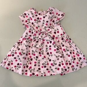 EUC Kate Spade Pink Roses Zippered Dress w/ Bloomers Set 12 Months